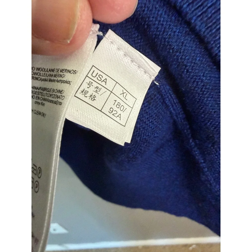 NWT Brook Brothers‎ Merino Wool Sweater Mens XL Blue Preppy Grandpa Ivy League
